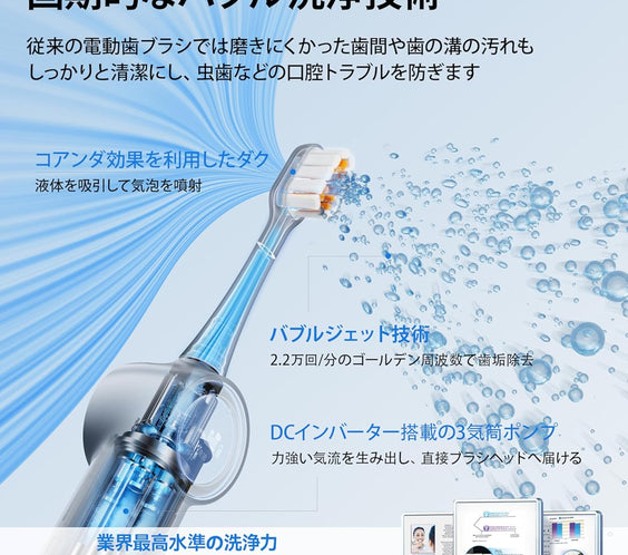 RANVOO AirJet 電動歯ブラシ ソニック RANVOO