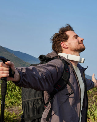 AICE Lite Neck Air Conditioner cooling user during hiking